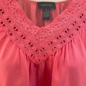 NWT Spense Boho Coral Blouse